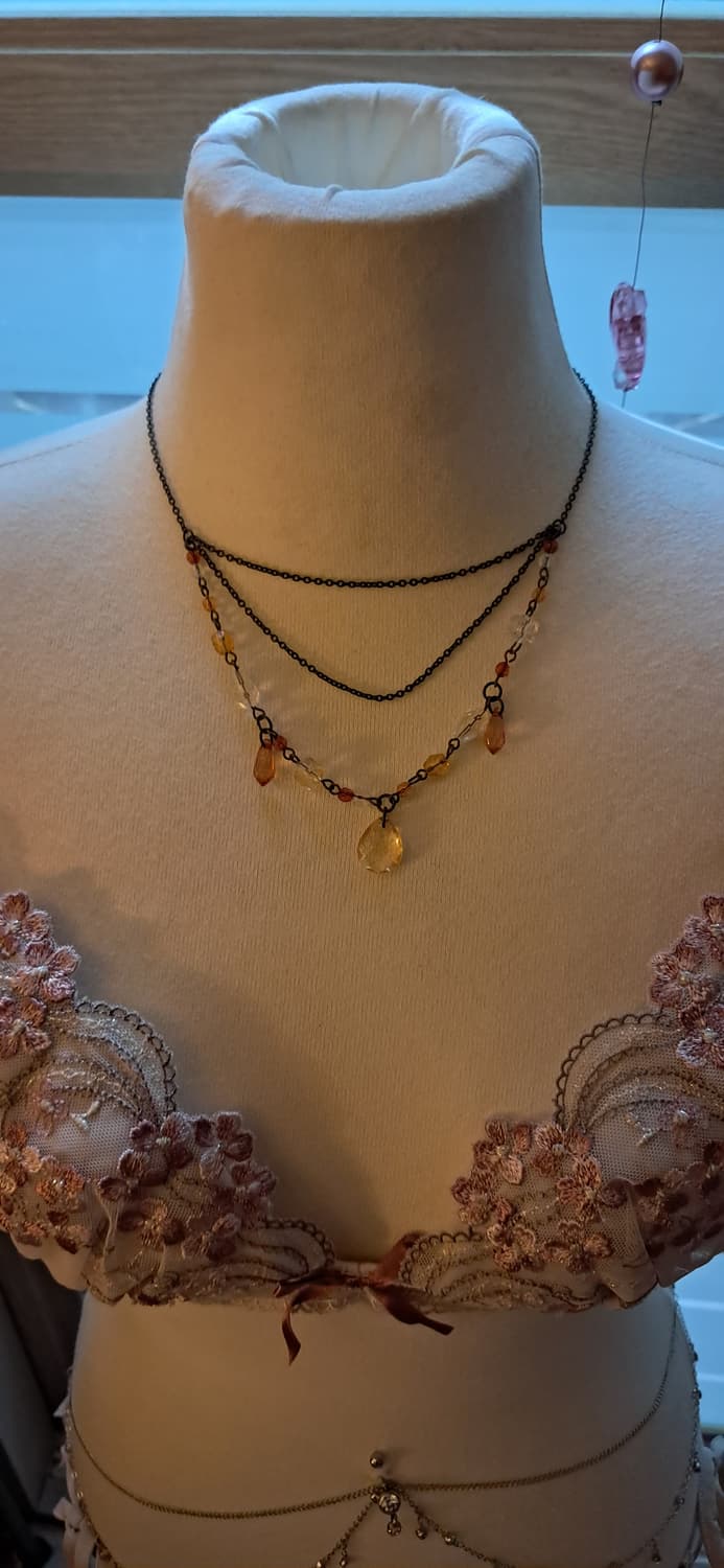 페어리 90s 빈티지 비즈 삼단 목걸이 상품이미지4