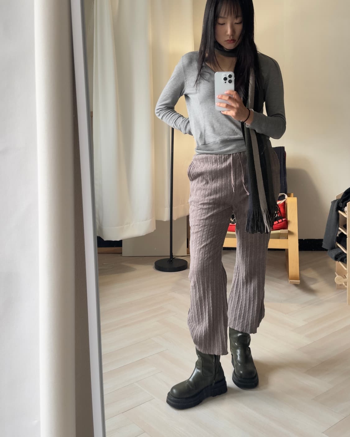 [w closet] cotton blend knit pants 상품이미지9