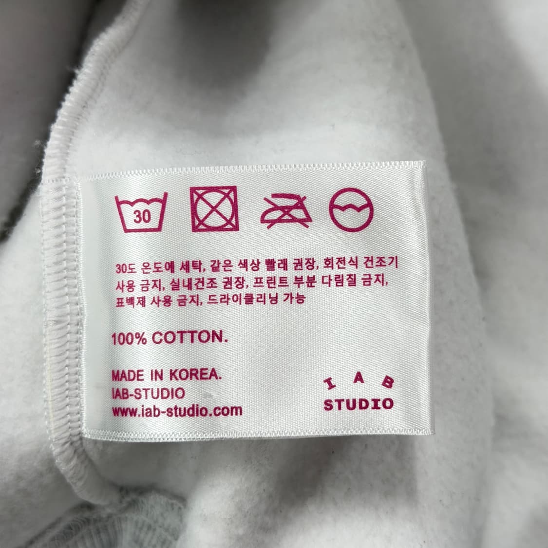 아이앱 스튜디오 기모 후드티 라이트 그레이 XL 상품이미지7