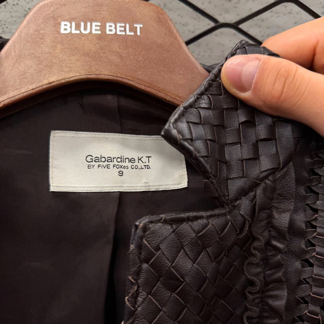 JPN VINTAGE 쉽스킨 크롭 레더자켓 펀칭 프릴 앤 위빙 디테일 상품이미지6