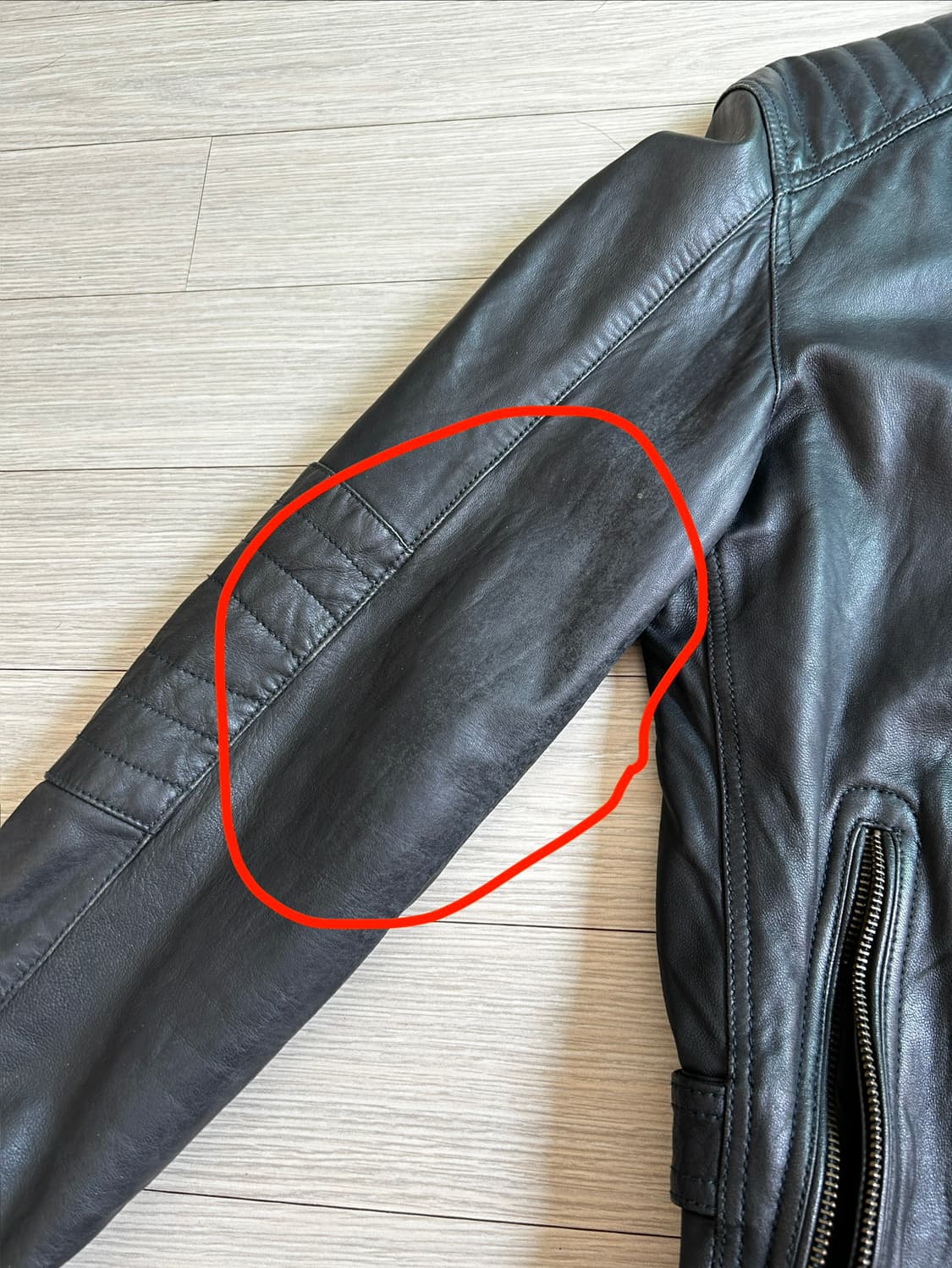 마시모두띠 사선지퍼 가죽자켓 상품이미지7