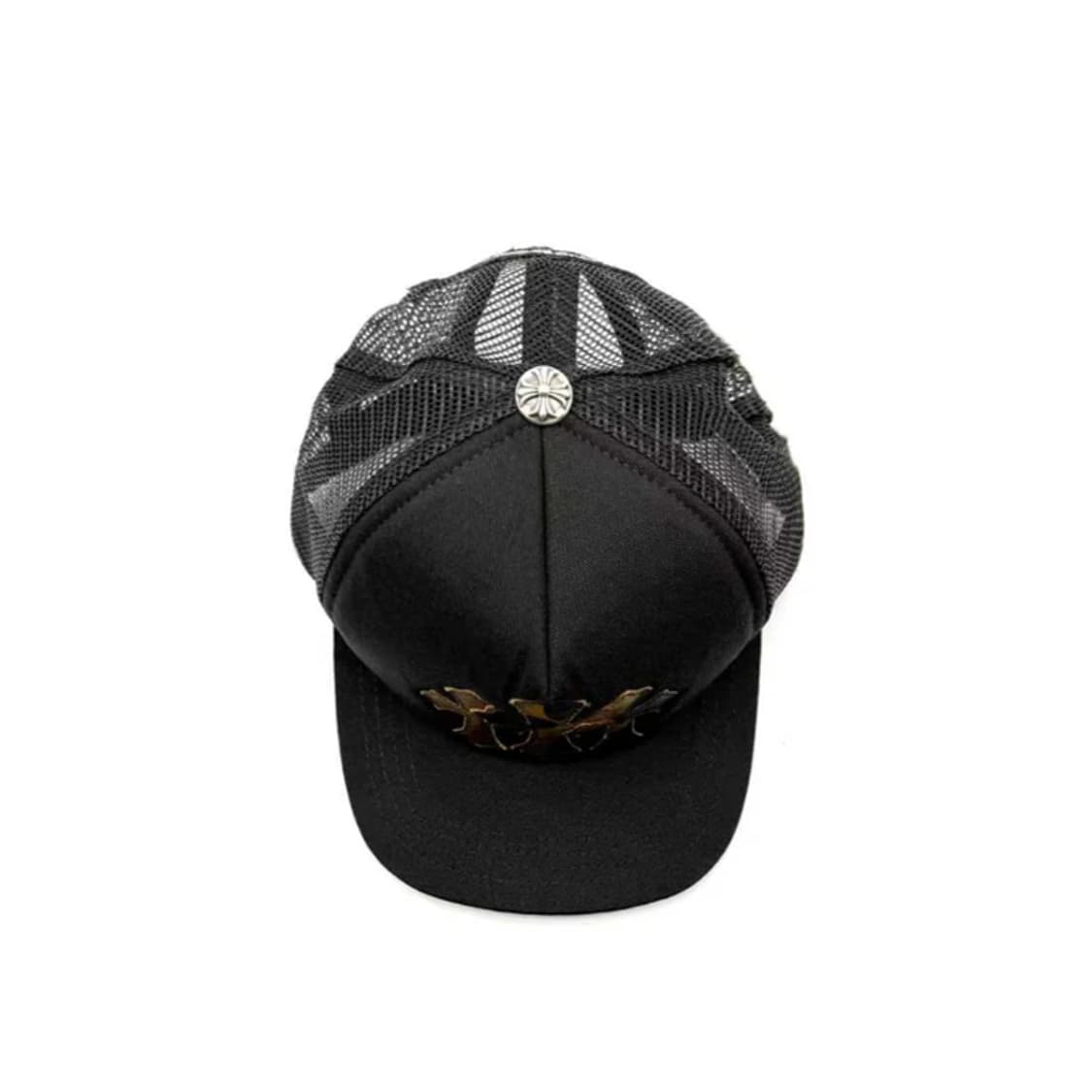 크롬하츠 세메터리 카모 레더 패치 트러커 햇 블랙 상품이미지4