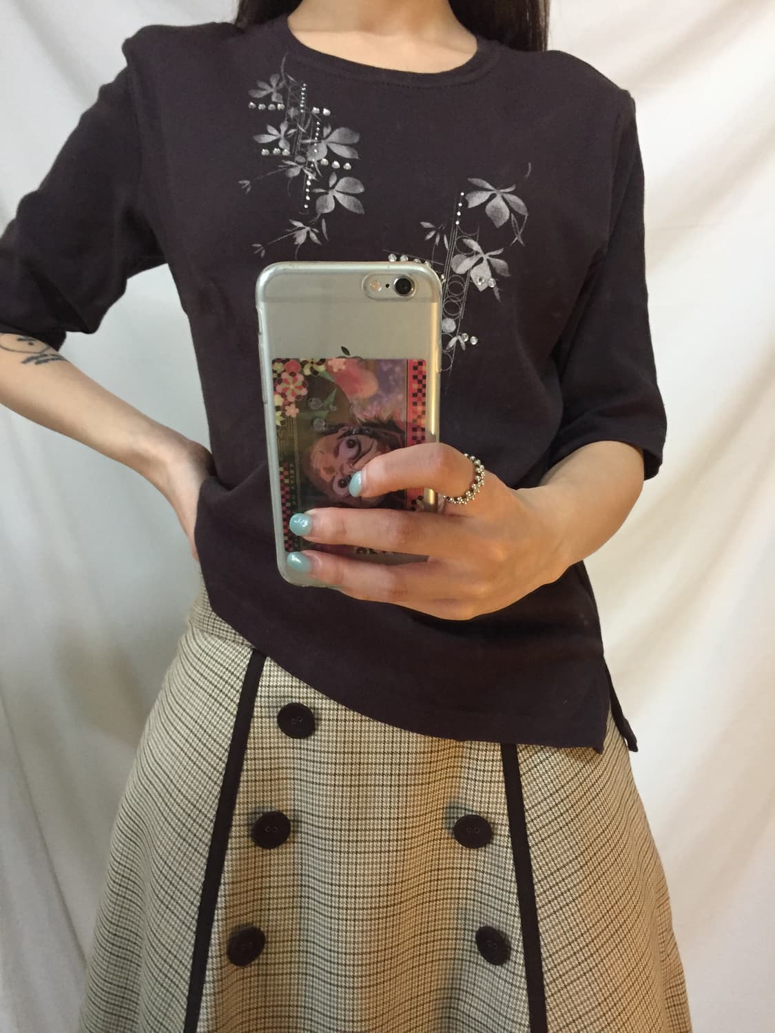 꽃큐빅 5부반팔 상품이미지8