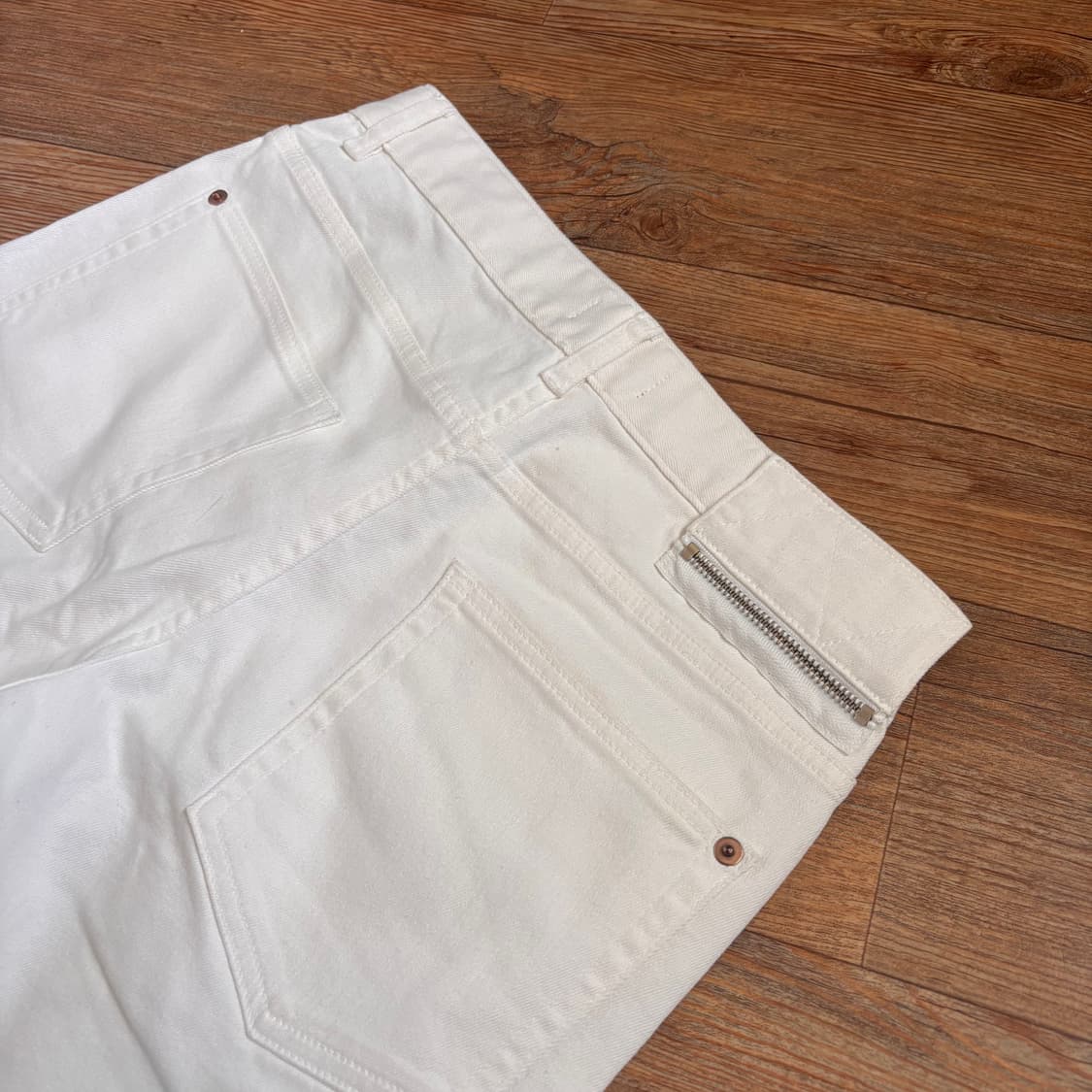 시스템 청바지 화이트진 27 스키니 스판 데님 지퍼 디테일 상품이미지7