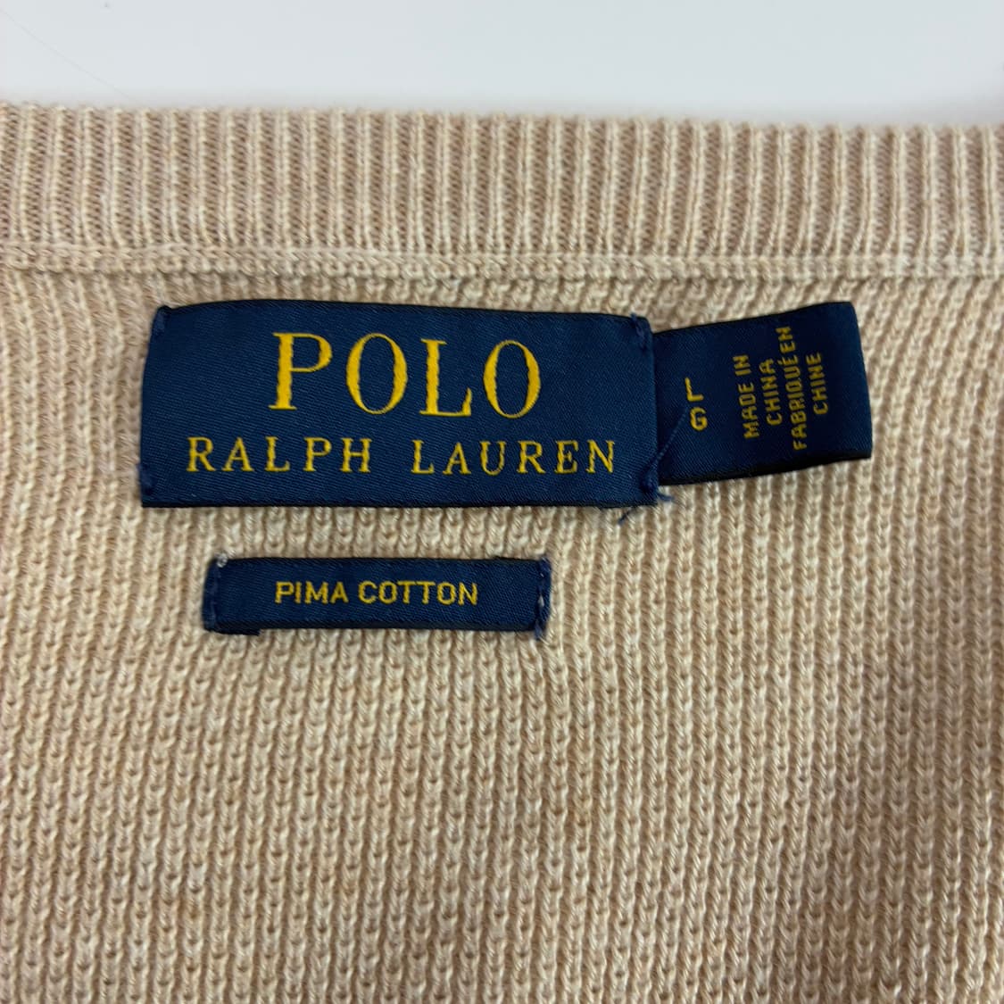 Polo  폴로 랄프로렌 신형 베이지 코튼 라운드 니트 상품이미지3