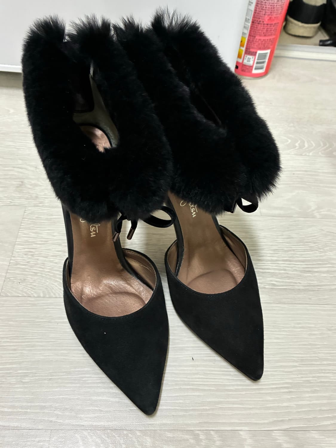 GINZA Kanematsu 긴자 빈티지 블랙 퍼 힐 상품이미지1