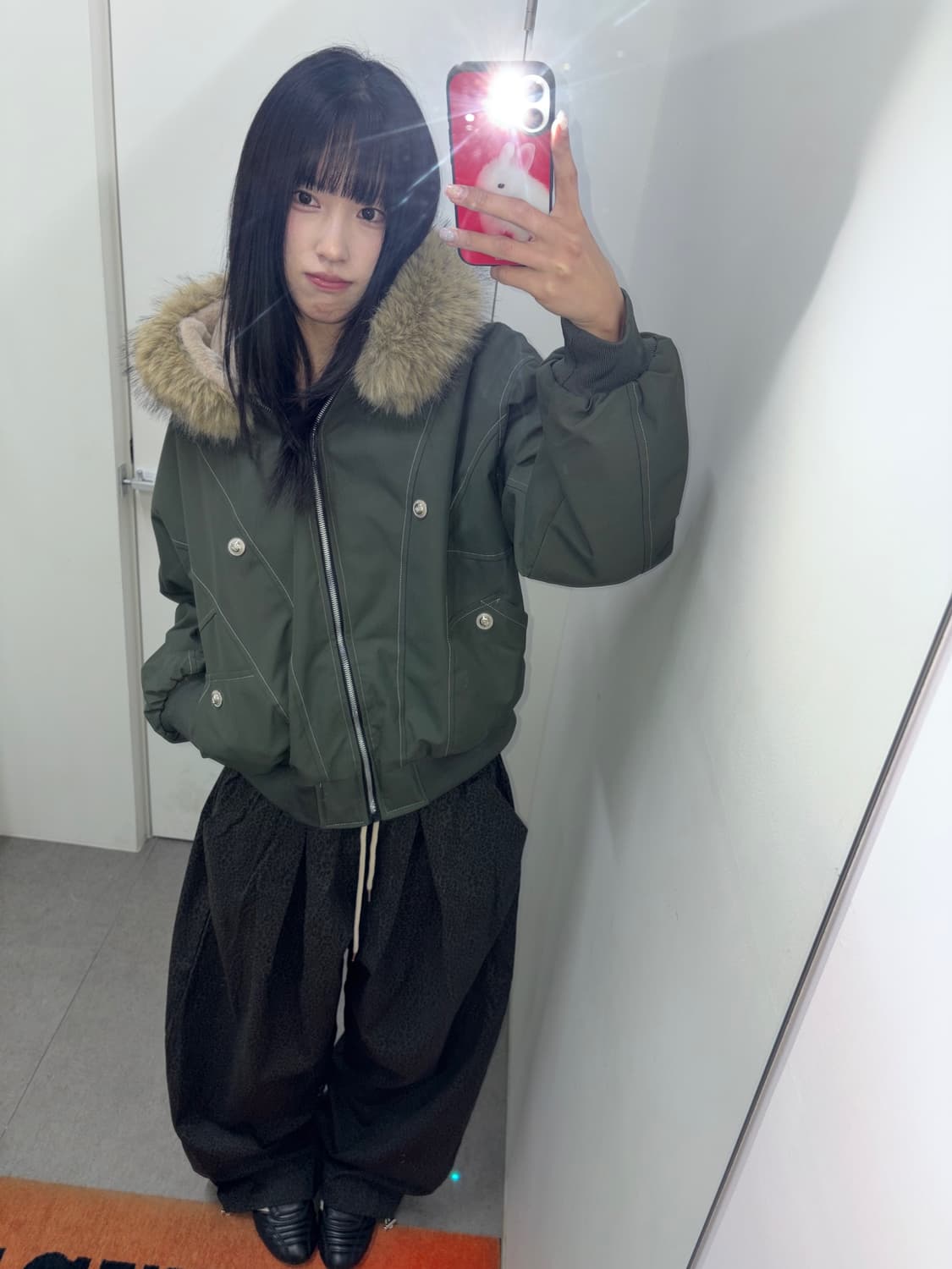 레오파드 스트링 벌룬팬츠 ( 카키 ) 상품이미지1