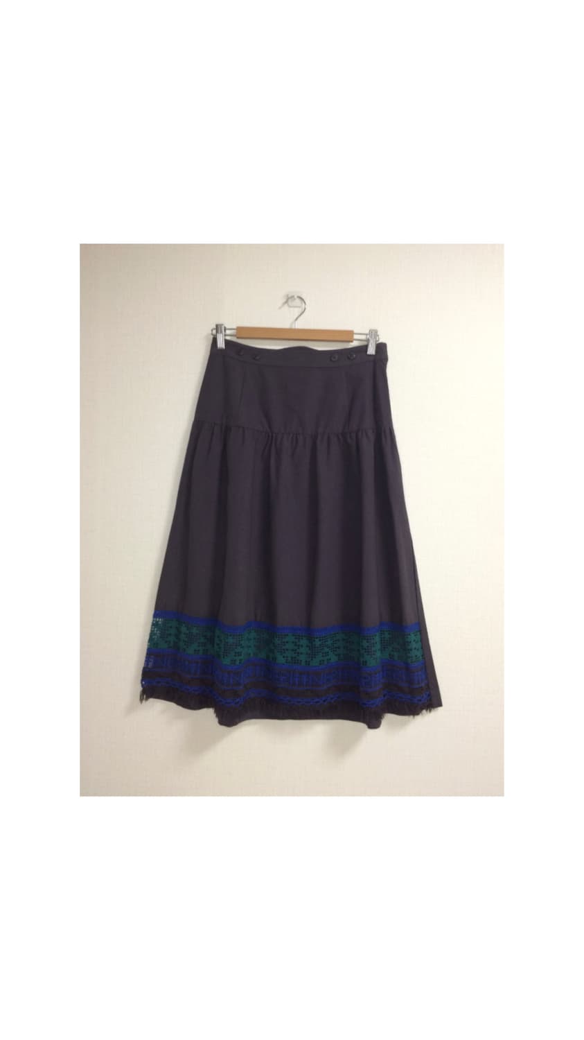 Ne-net 네넷냐 딥퍼플 자수 스커트 상품이미지1