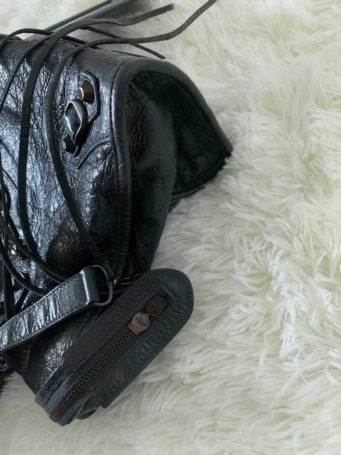 빈티지 발렌시아가 모터백 미디움 다크그레이 가방 상품이미지6