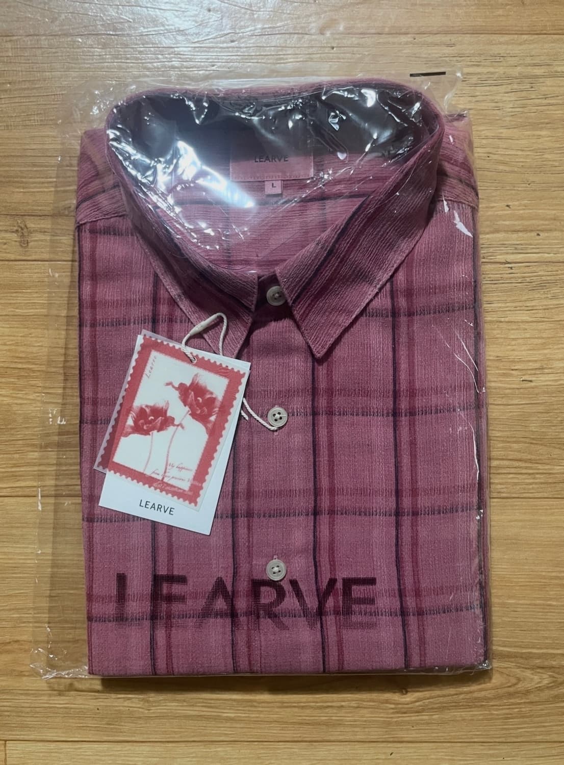 르아브 다이드 스트라이프 체크 셔츠 핑크 상품이미지4