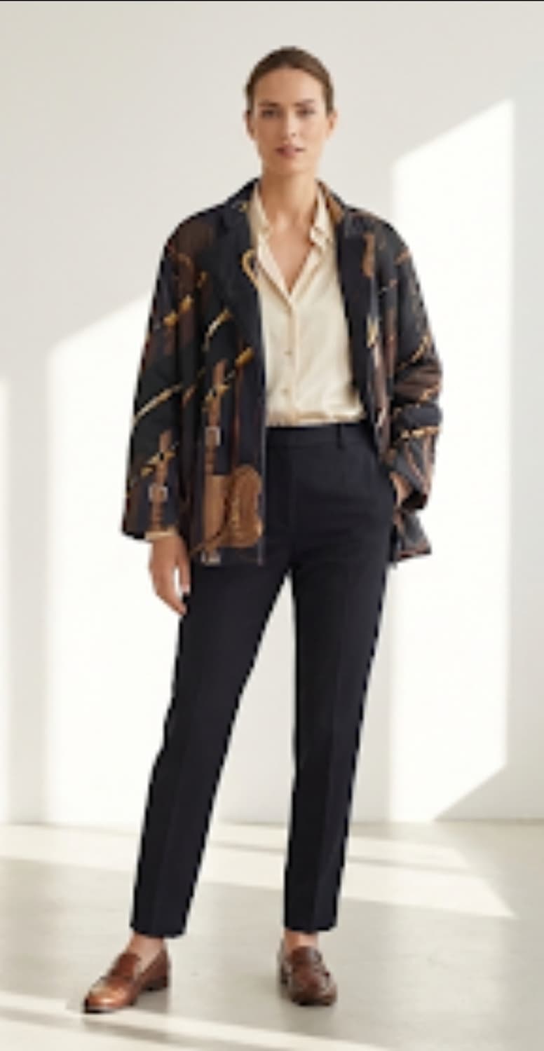 [정품]에르메스 100% 실크 헤리티지 퀼팅 자켓(66~77사이즈) 상품이미지2