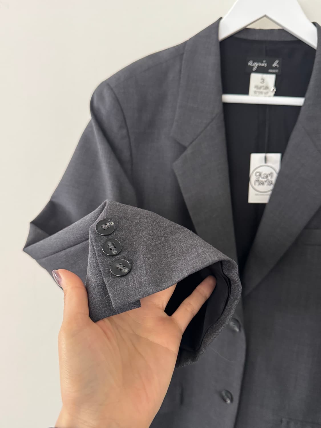 아니에스베(agnès b.) 차콜 그레이 2버튼 울 블레이저  상품이미지6