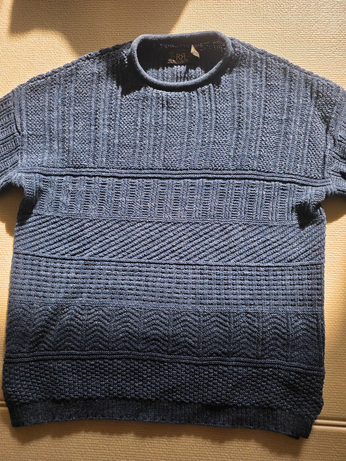 [S] RRL 코튼 린넨 롤넥 스웨터 네이비 컬러 상품이미지6