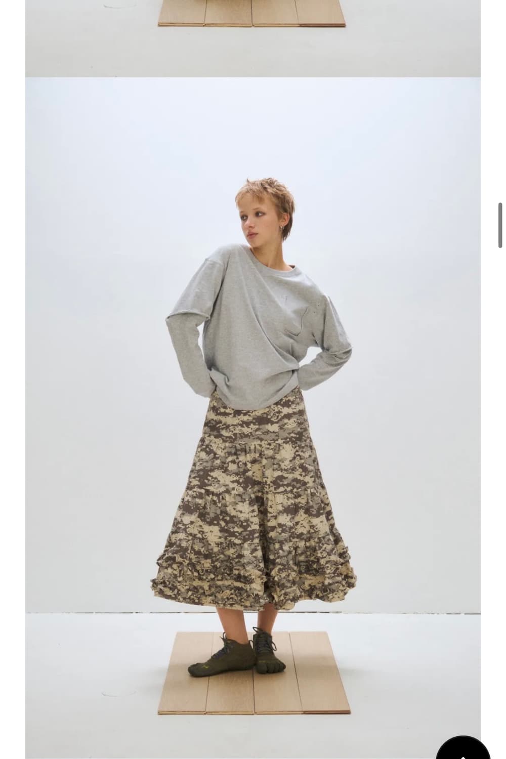 플리즈프로젝트 MIDDLE FRILL SKIRT, DIGITAL CAMO 상품이미지2