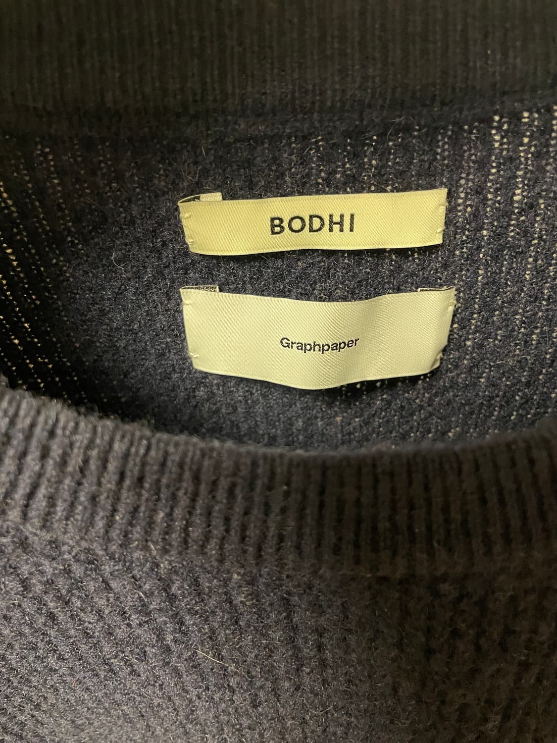 Bodhi graphpaper 캐시미어 와플 스웨터 네이비 상품이미지2