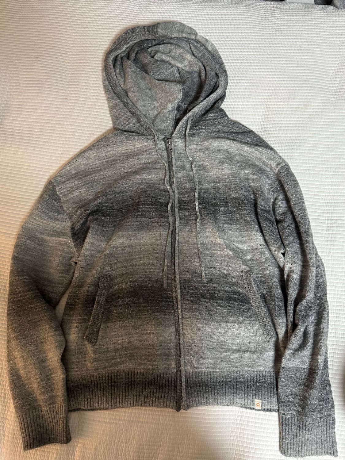 헬로선라이즈 그라데이션 니트 집업 블랙 S 상품이미지1