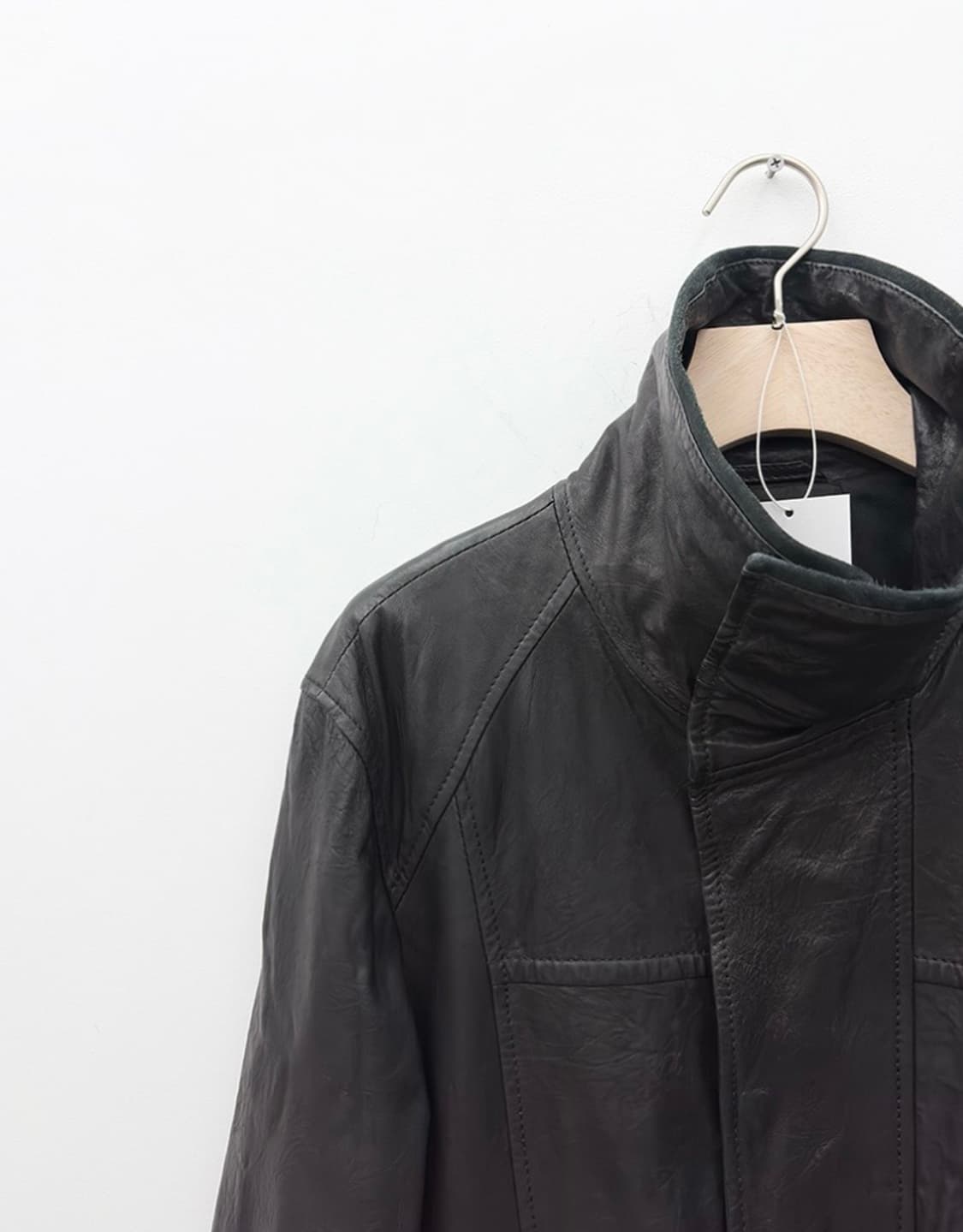 아르마니 익스체인지 하이넥 레더 자켓 상품이미지2