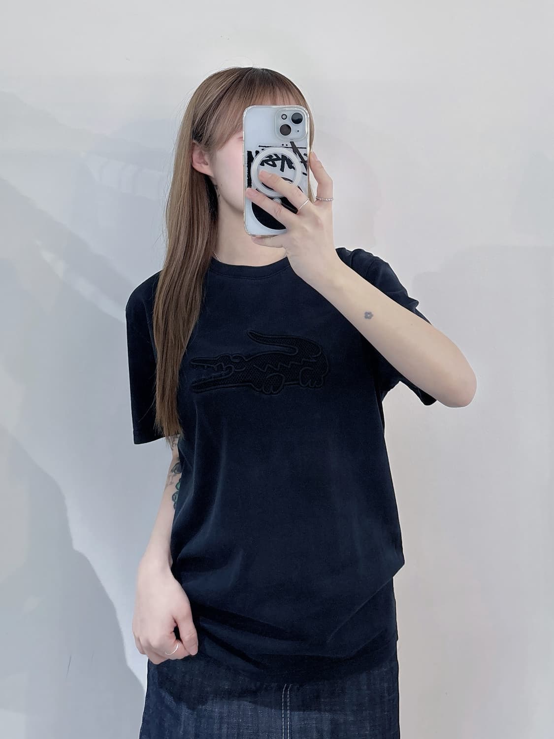 라코스테 블랙 빅로고 반팔 상품이미지2