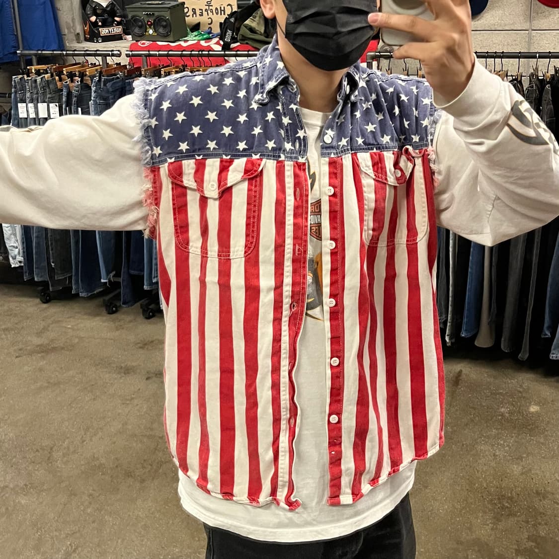 빈티지 성조기 슬리브리스 셔츠 (105) 상품이미지7