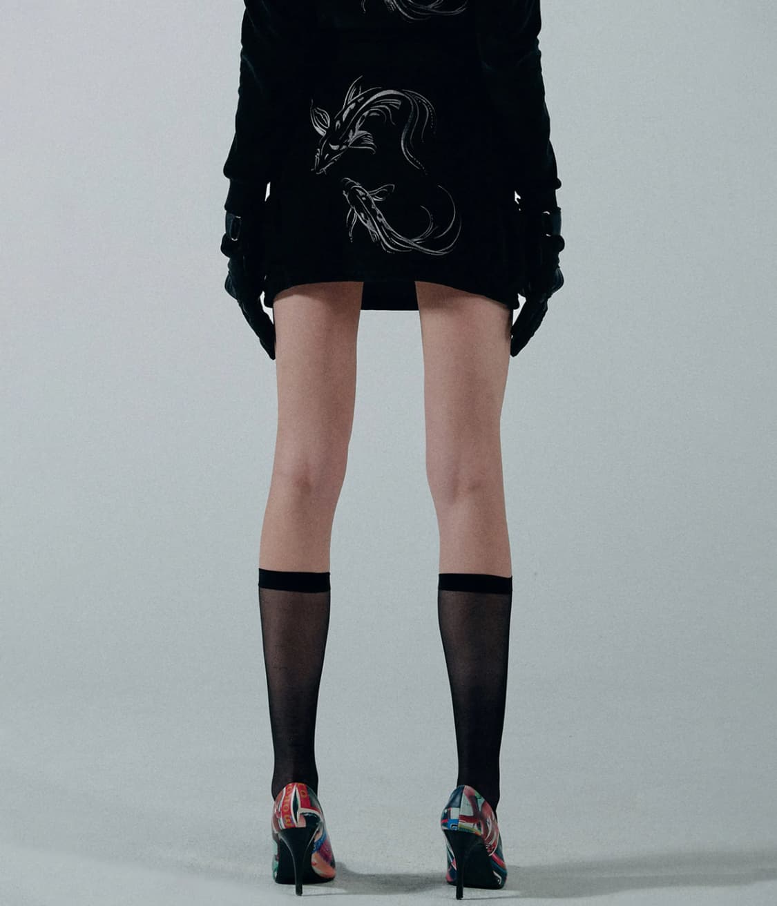 스컬프터 sculptor 벨루어 미니 스커트 벨벳 스커트 velvet 상품이미지1