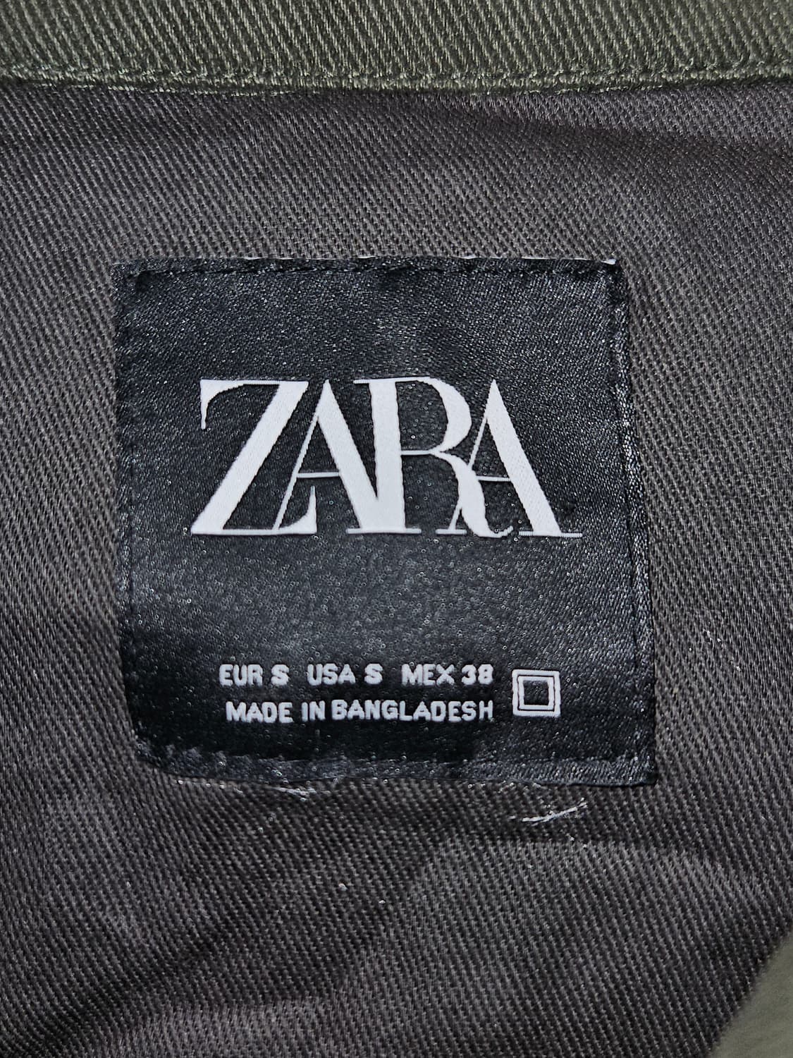 자라 ZARA 투웨이 워크자켓 초어 코튼 올리브그린 유럽판 상품이미지3