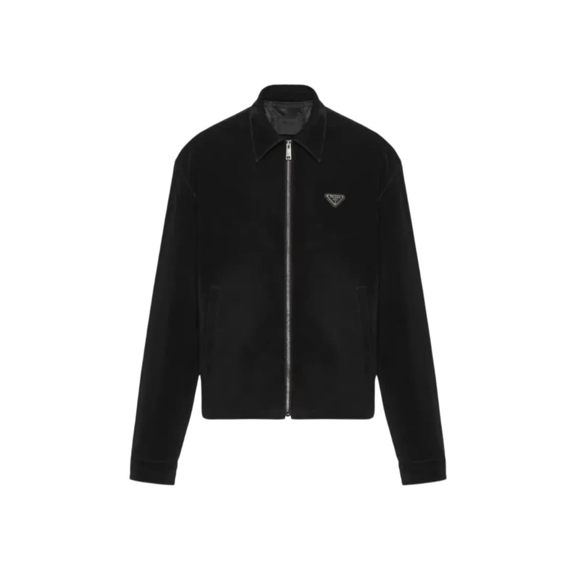 [L] 프라다 벨벳 블루종 자켓 블랙 정품 PRADA 상품이미지1
