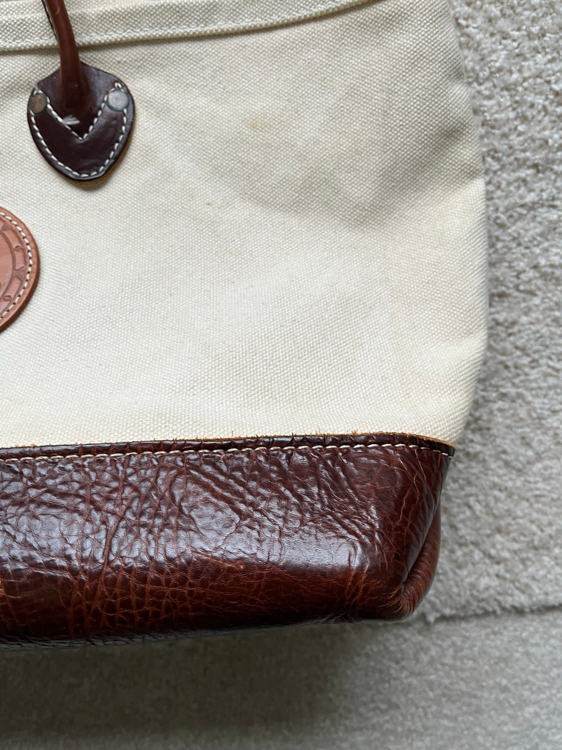 유케텐 가죽 캔버스 토트백 상품이미지5