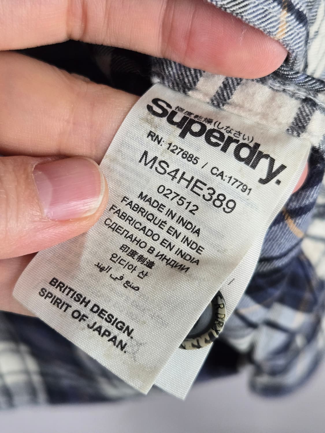 [무료배송]슈퍼드라이 M 남성 차이나카라 체크 긴팔 셔츠 상품이미지9