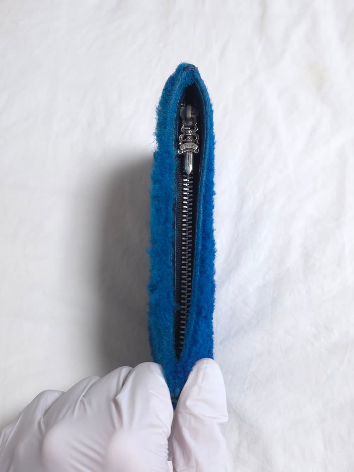 [OS] 크롬하츠 시어링 스크롤라벨 코인 파우치 지갑 블루 상품이미지5