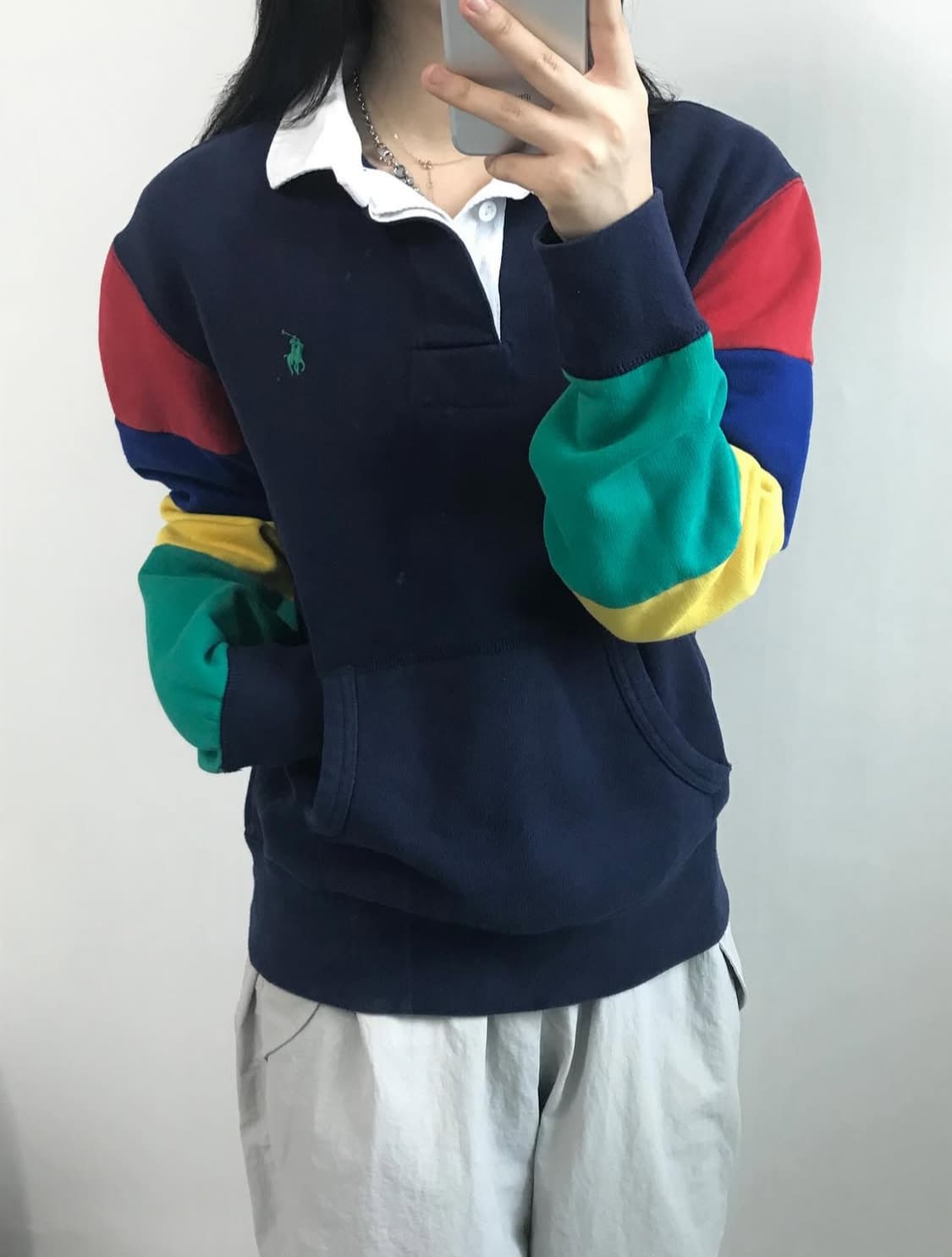 Polo by RalphLauren 폴로 네이비 컬러블록 배색 럭비티 상품이미지10