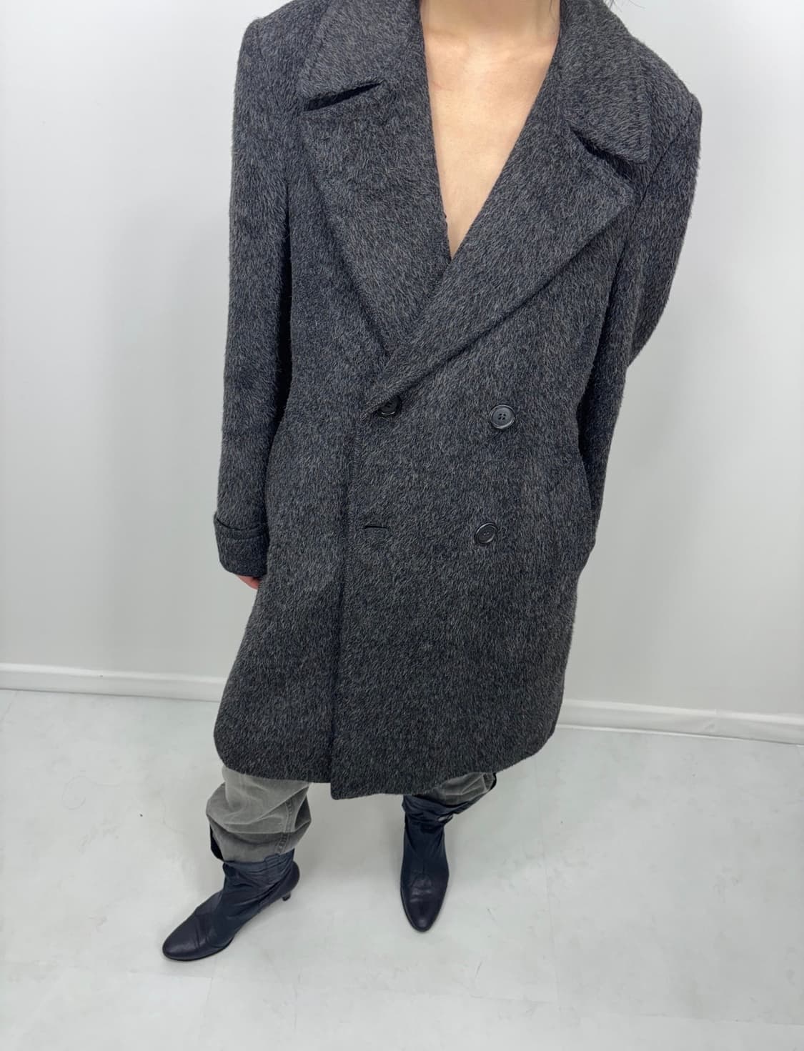 Hairy wool half coat 상품이미지4