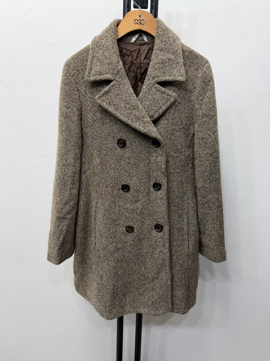 정품) PRISMA 프리스마 헤링본 더블 버튼 코트 38(55-66) 상품이미지1