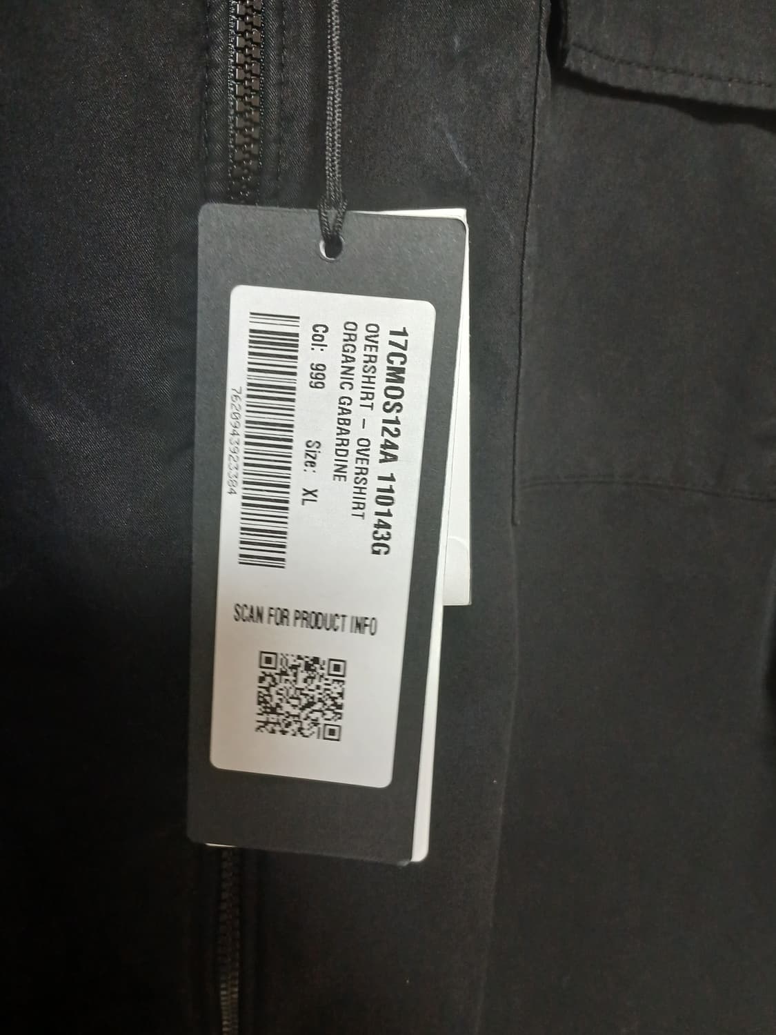 CP컴퍼니 오가닉 오버셔츠 블랙 XL 새상품 상품이미지3