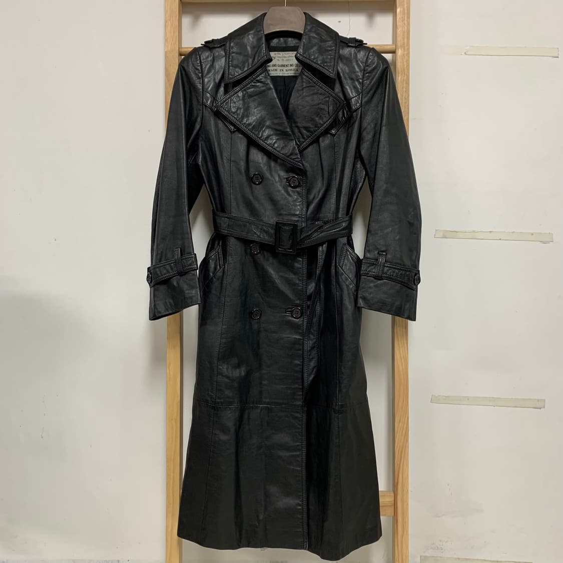빈티지 리얼 레더 트렌치 코트 상품이미지1