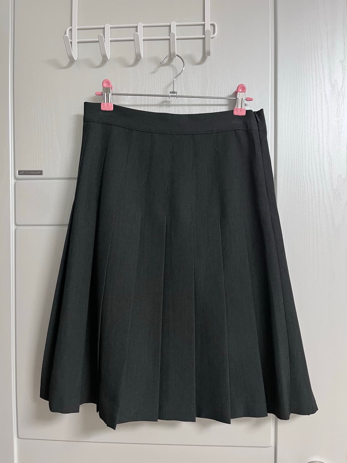 블랙업 Blackup 로리즈 플리츠 미디스커트 S 차콜 상품이미지2