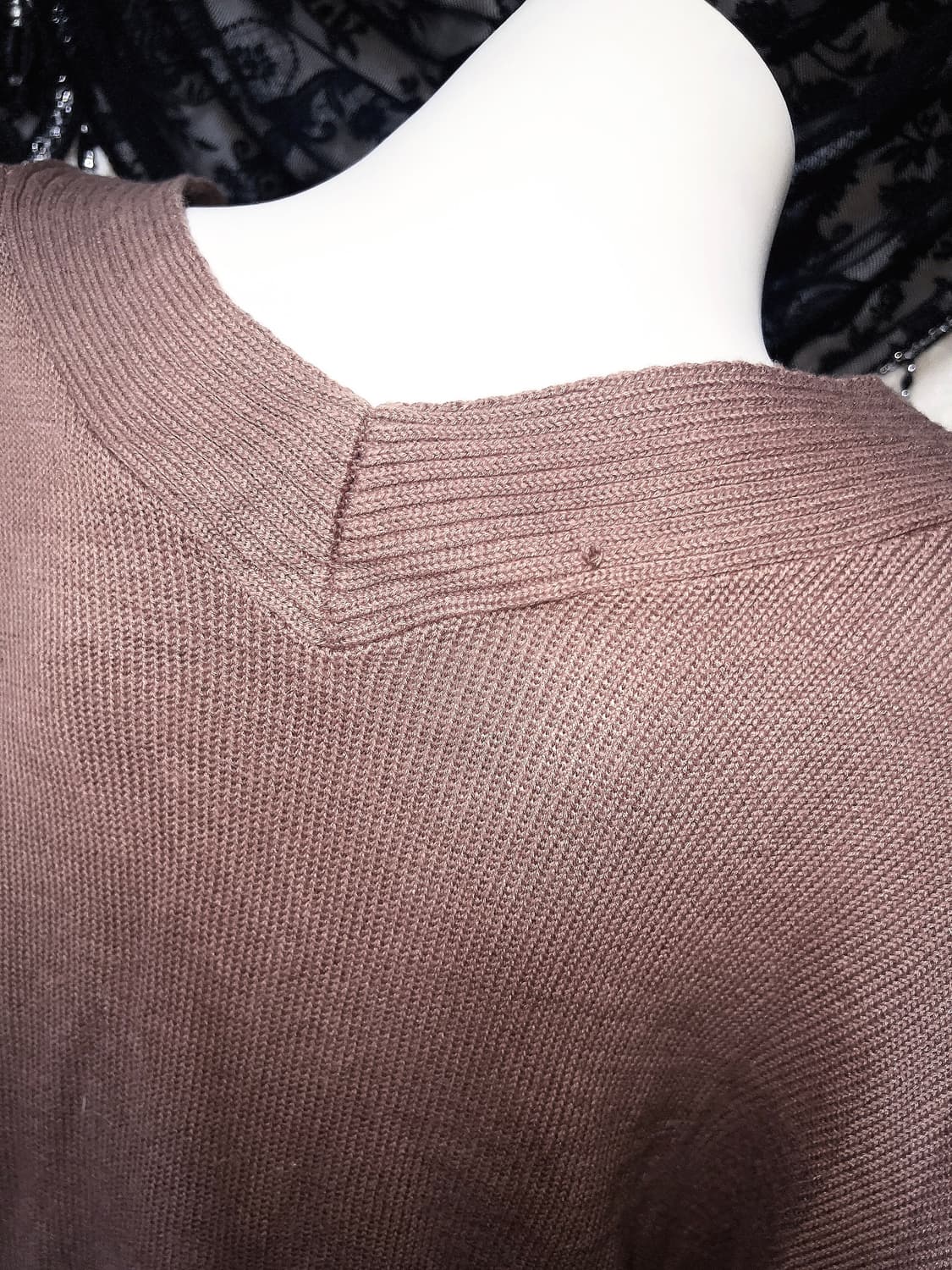 라떼갸루 빈티지 브라운 드레이프 브이넥 니트가디건 하구미 하치 오리엔탈 상품이미지9