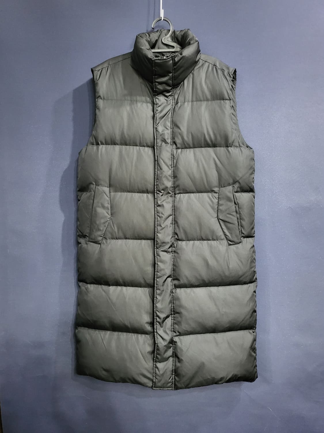 지센 덕다운 넥 베스트 롱패딩 상품이미지1