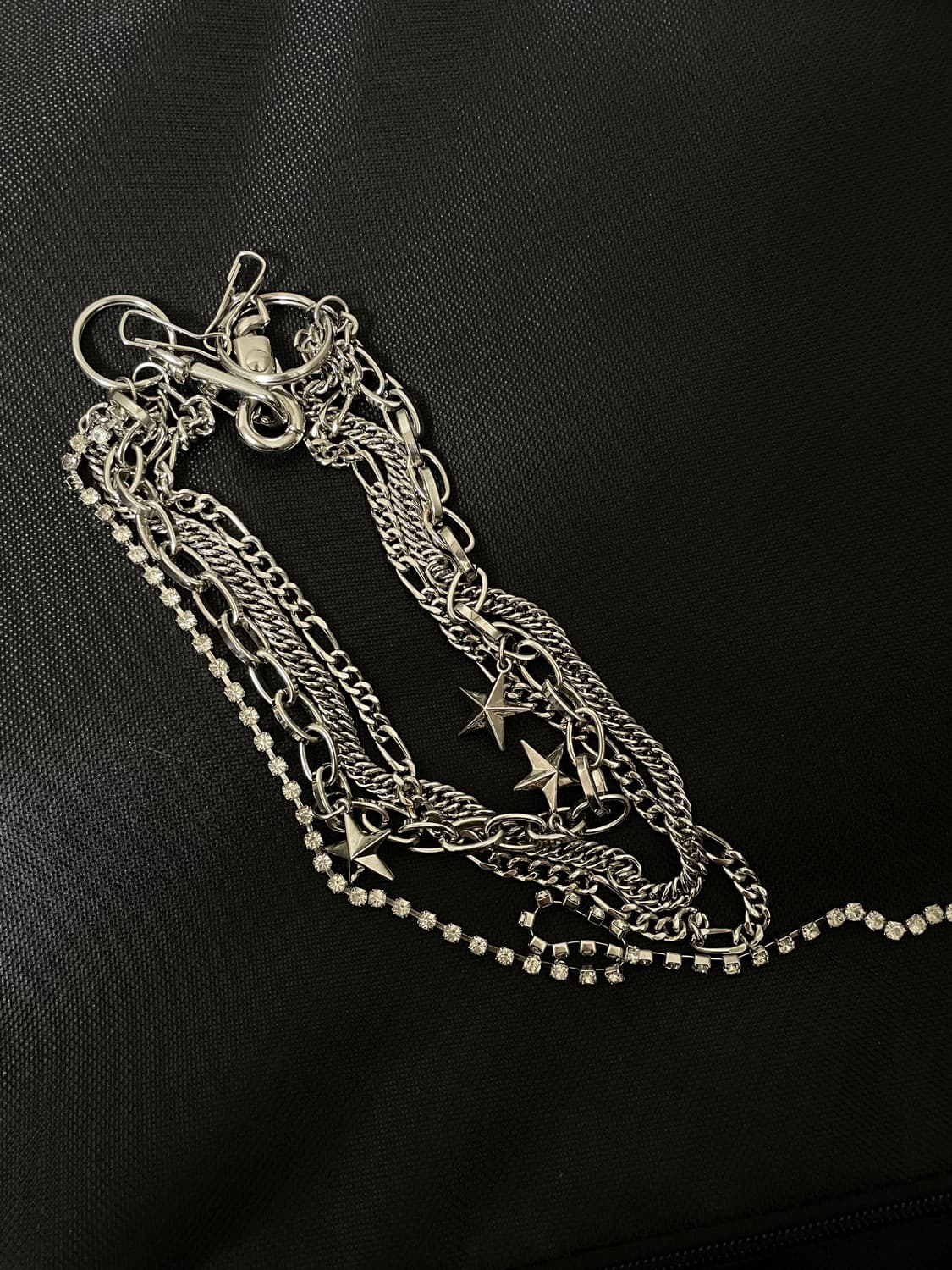 레테 빈티지 펑크 갸루 멀티 실버 체인 목걸이 바지체인 상품이미지1