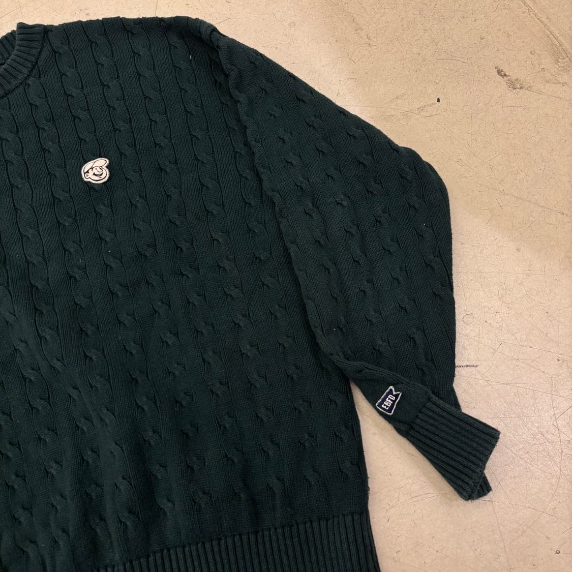 이벳필드 케이블 그린 니트 상품이미지2