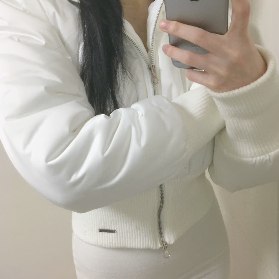 (착샷유) 히프나틱 자체제작 스노우볼크롭패딩 화이트 상품이미지5