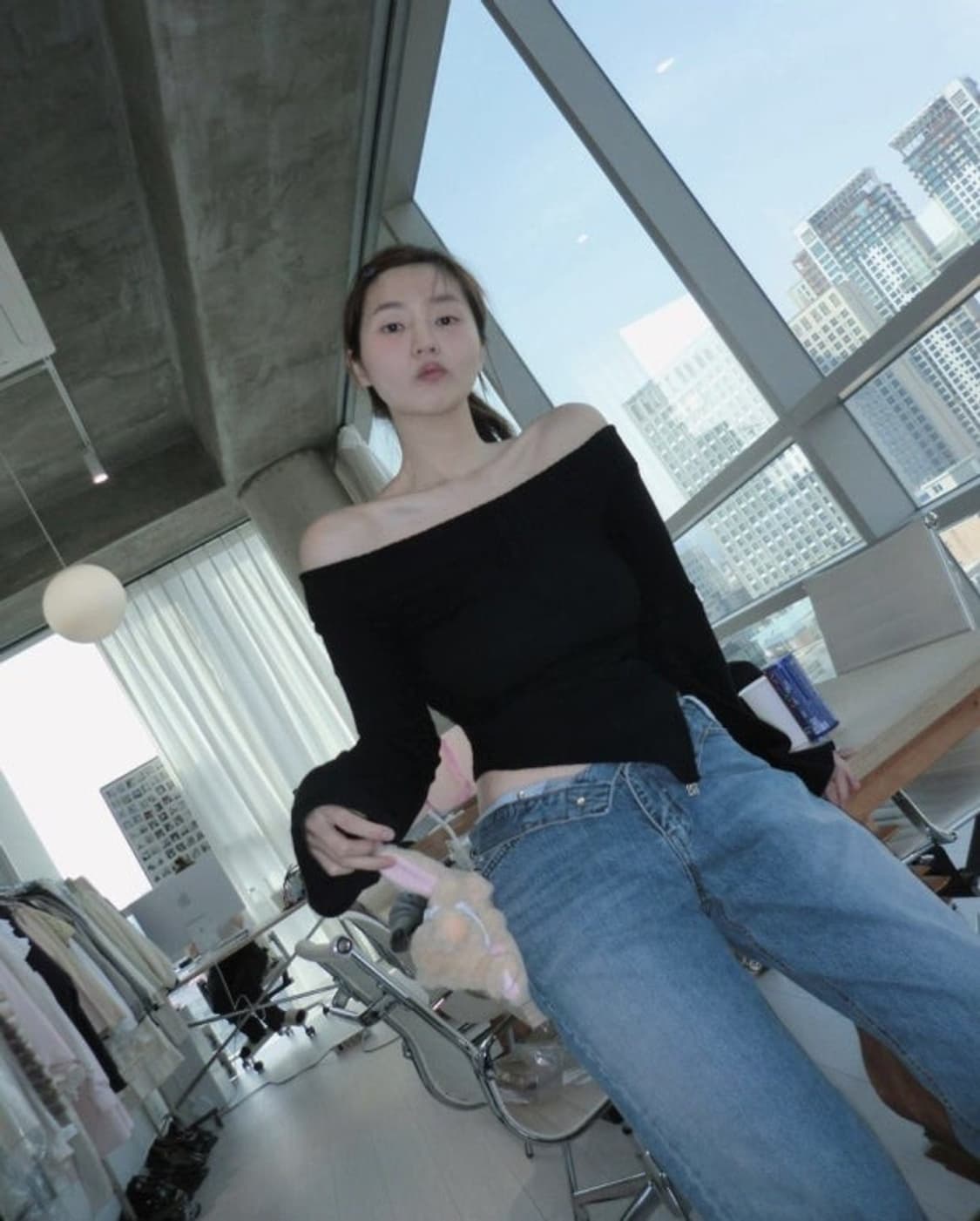 새상품) 글로니 베라 스윙 롱 슬리브 - 블랙 상품이미지4