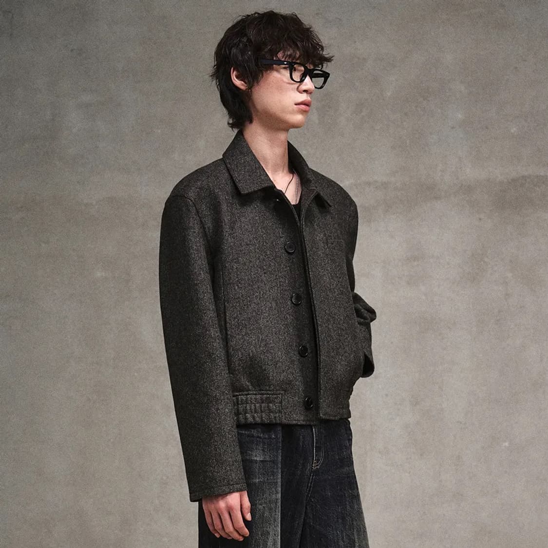 엘무드 엘버튼 울 블루종 48 상품이미지2