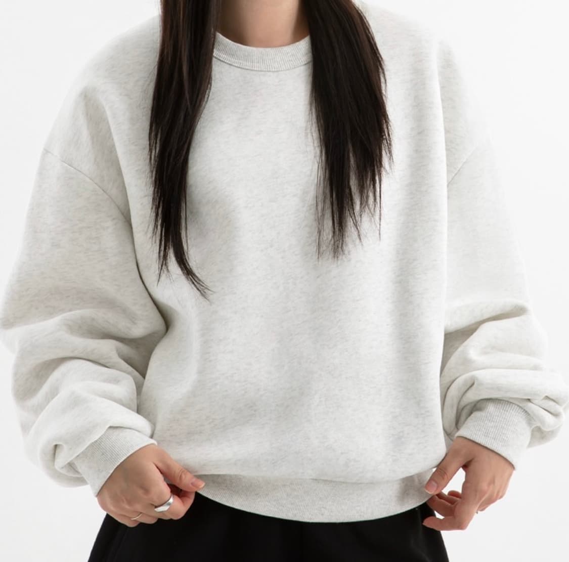 브렌슨 크롭 맨투맨 화이트  상품이미지1