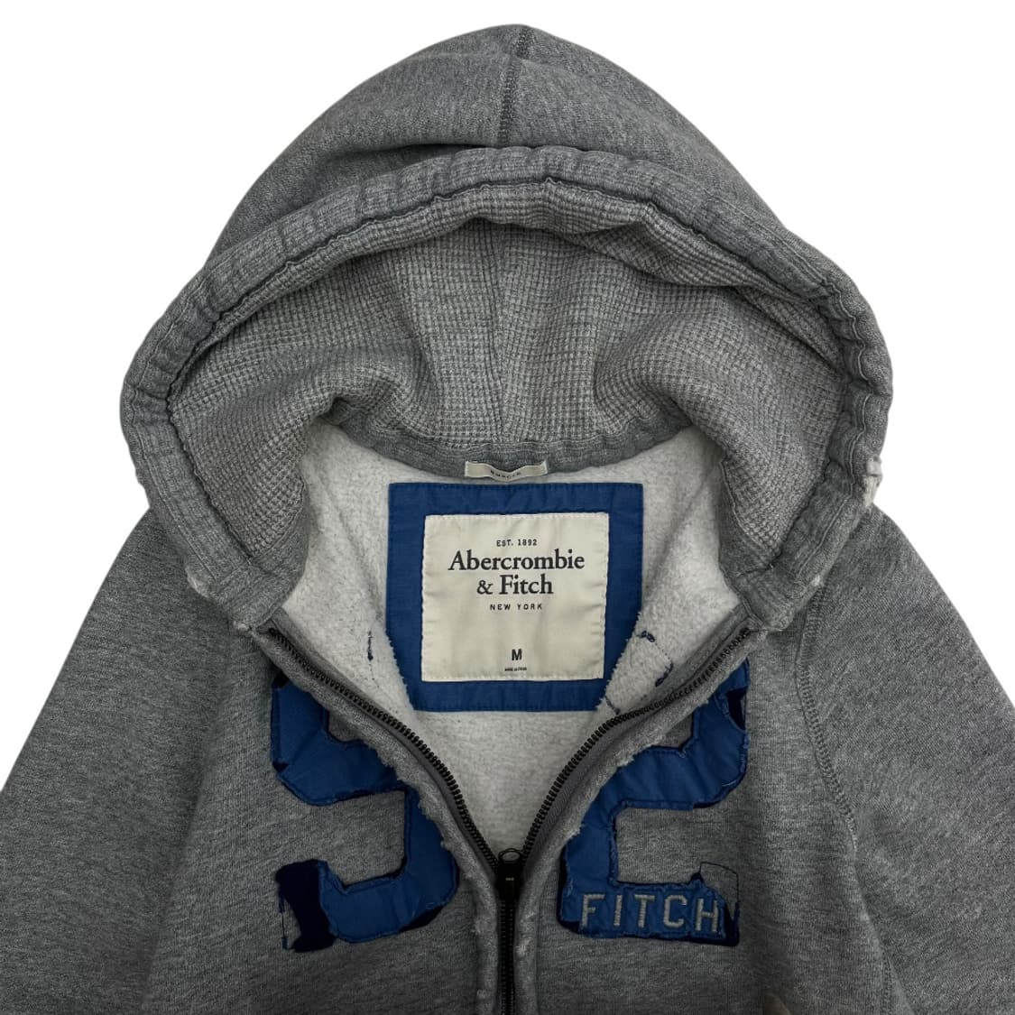 아베크롬비 센터로고 빈티지 그레이 후드집업 M 상품이미지5