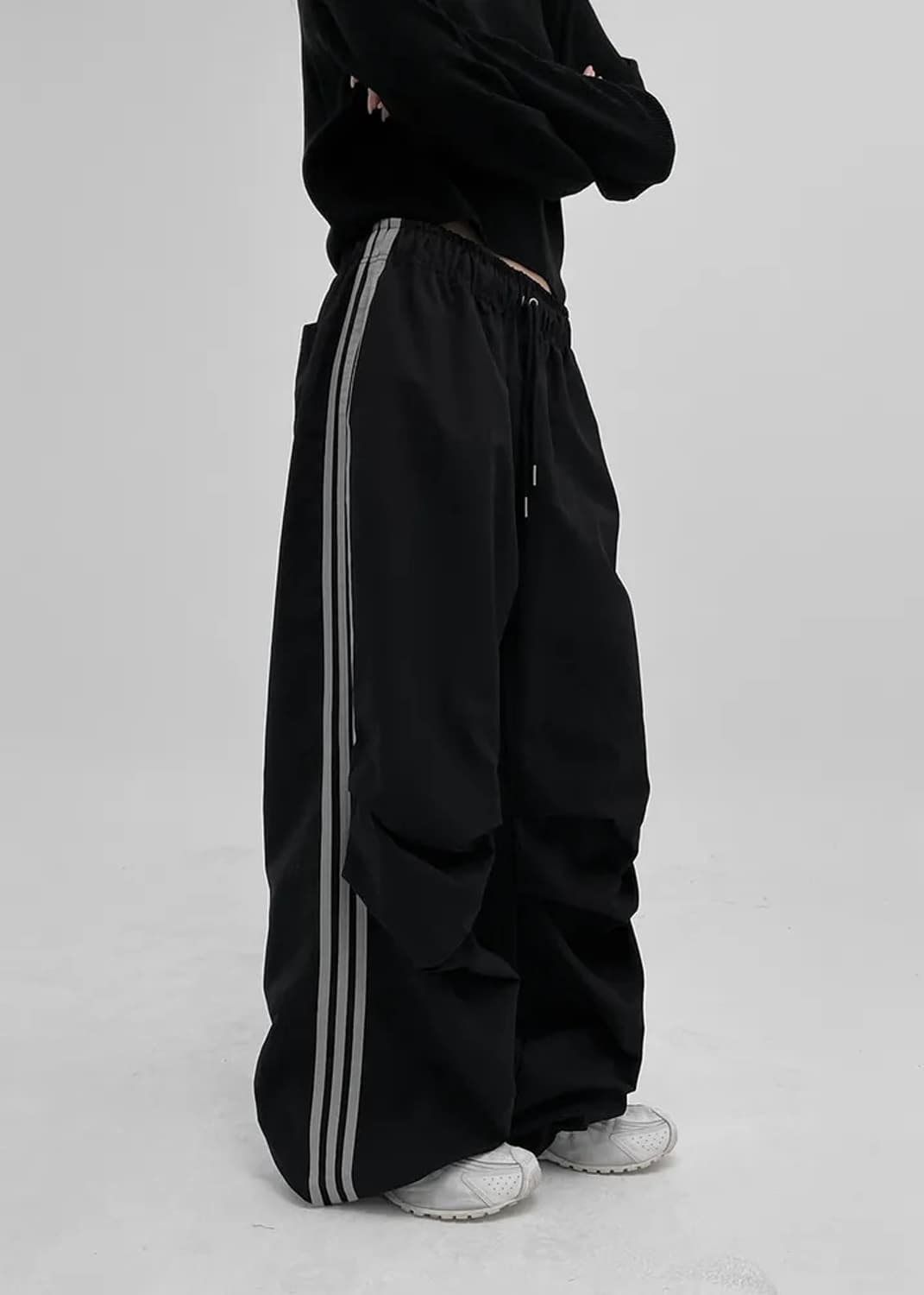 B밴딩 투웨이 트랙팬츠 블랙 상품이미지1