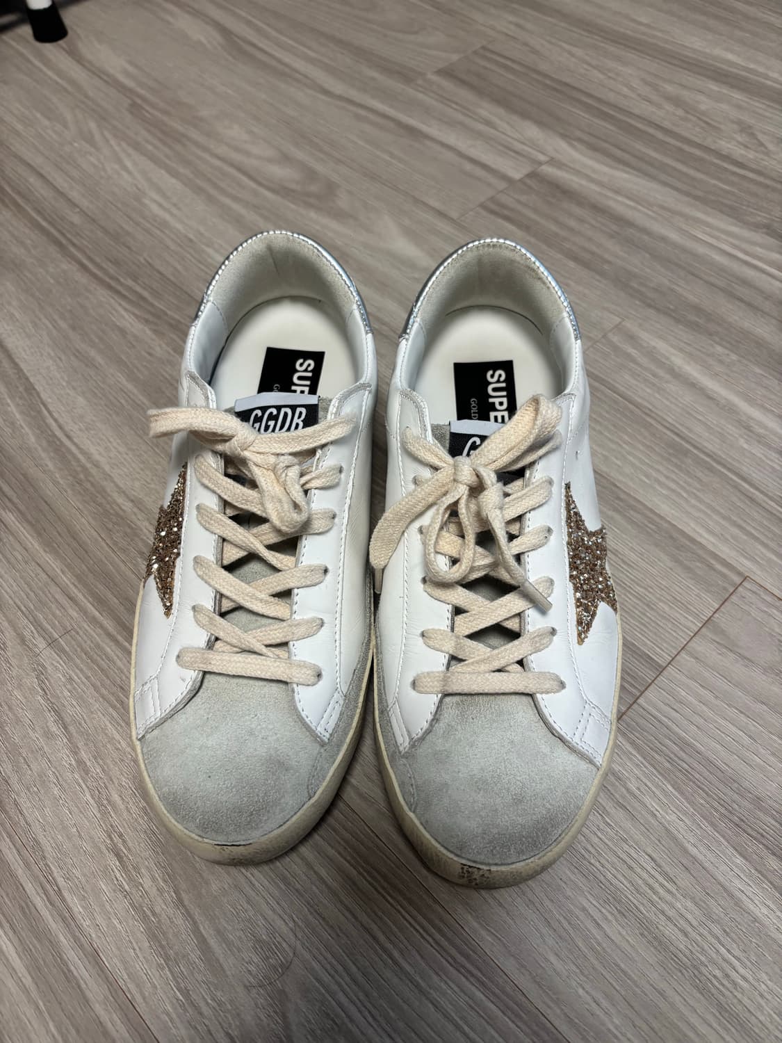 (W)골든구스 슈퍼스타 화이트골드 글리터 실버 메탈릭 레더탭 스니커즈 상품이미지2