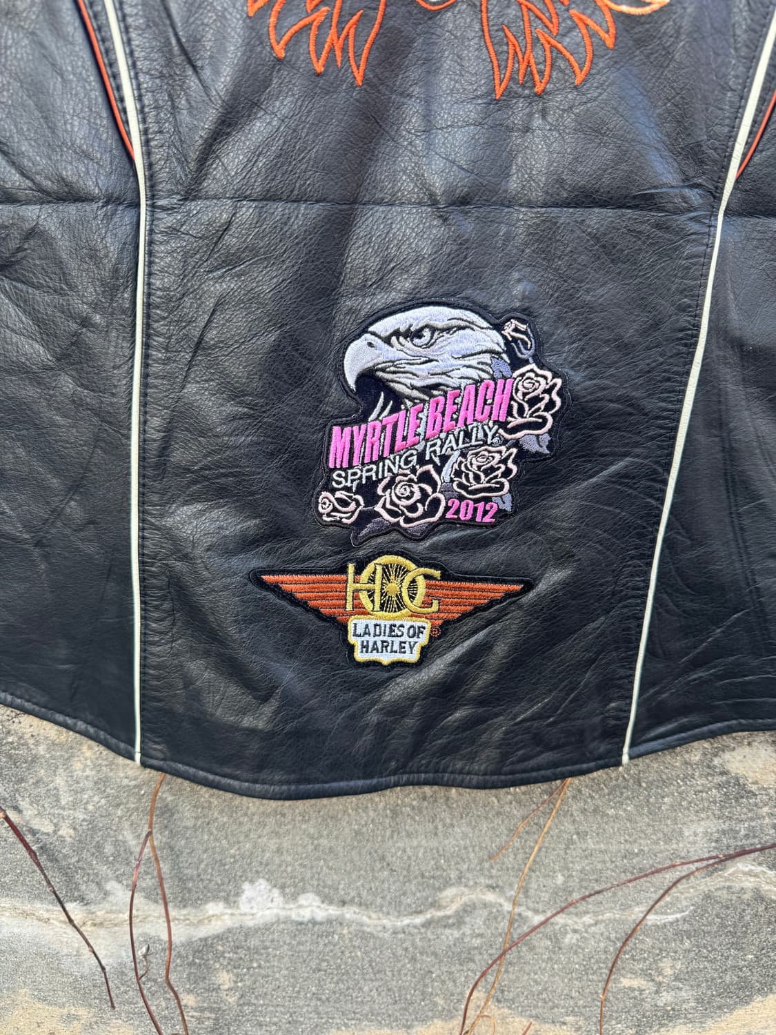 할리데이비슨 빈티지 개별 패치 업 소가죽 레더 베스트 조끼 상품이미지6