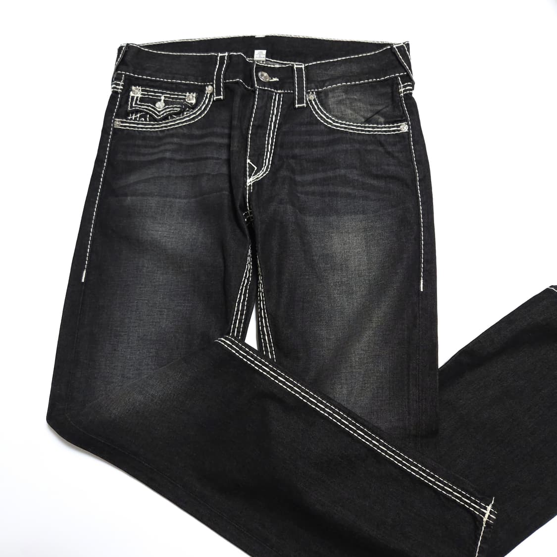 트루릴리전 월드투어 스티치 블랙진 데님 팬츠 상품이미지3