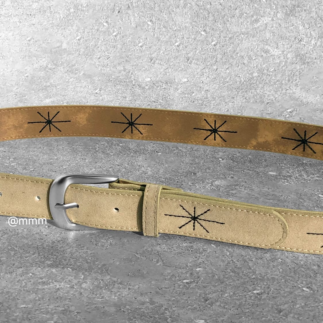 [Unisex] 스웨이드 별빛 자수 벨트 3컬러 상품이미지2