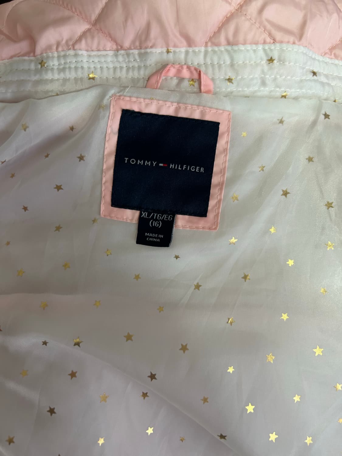 타미힐피거 갸루 금장단추 경량패딩 핑크 상품이미지3